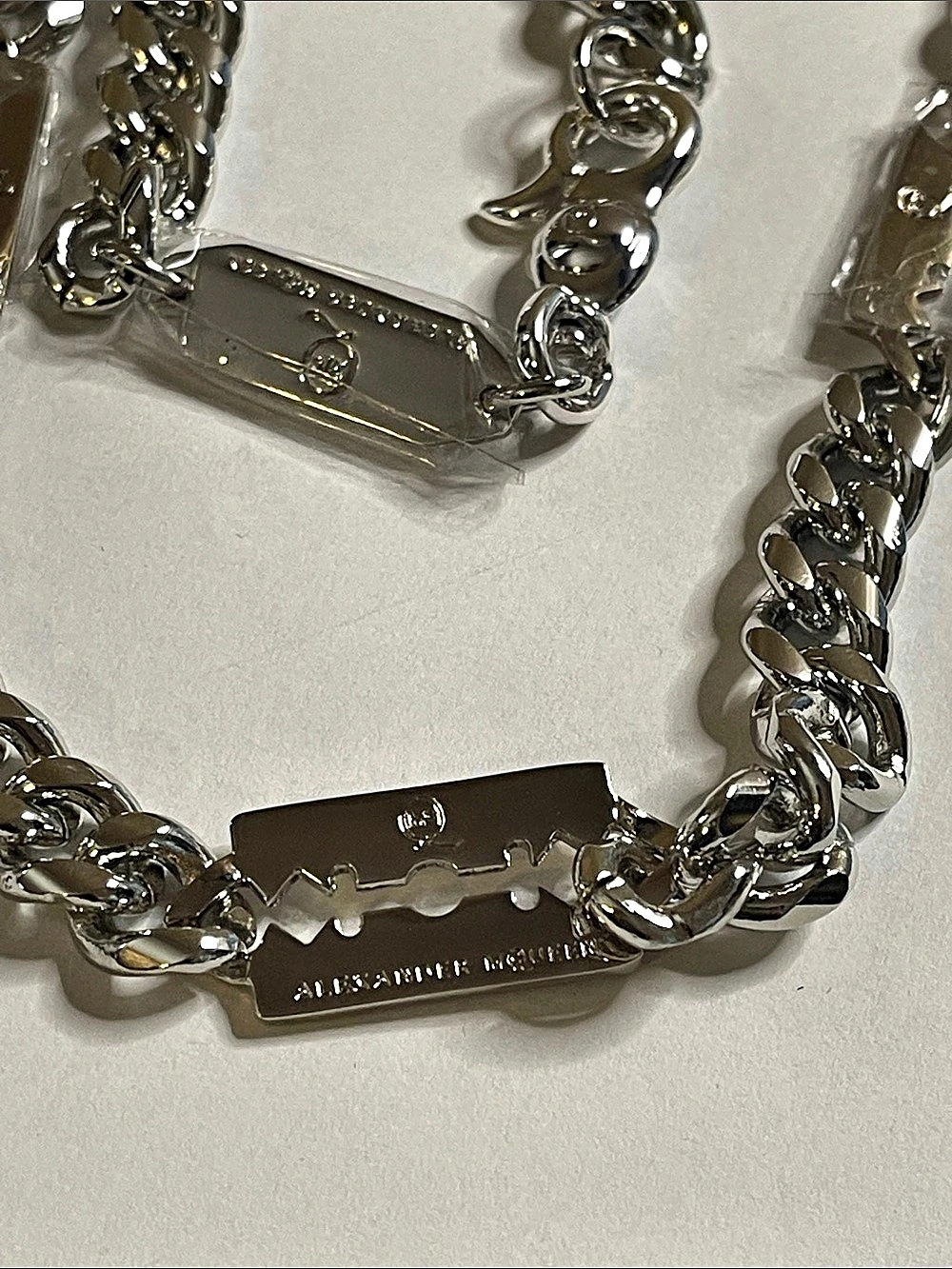 Alexander McQueen Razor Blade Chain Necklace Silver